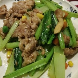 ご飯がすすむ★豚肉と小松菜の甘辛炒め